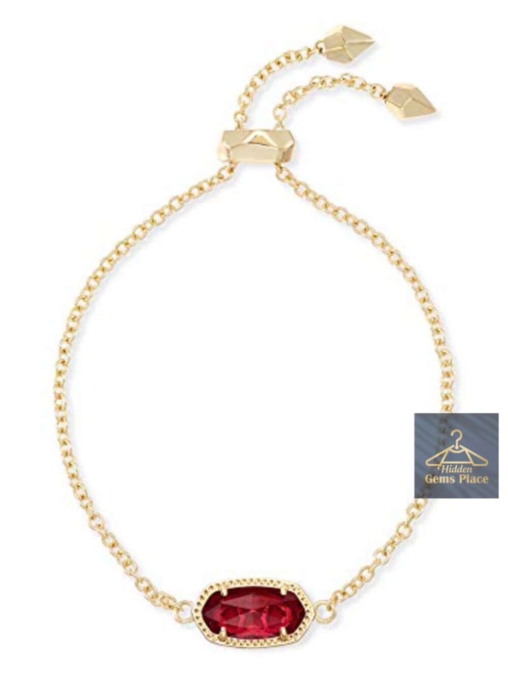 Gold-Plated Bracelet with Crystal Stones Adjustable Link Chain